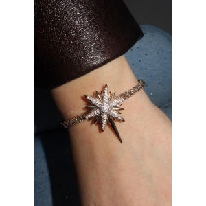 Altın Renk Kutup Yıldızı Figürlü VİP YSX Kelepçe Bileklik