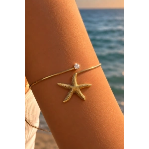 Altın Renk Kuzey Yıldızı Figürlü Pazu Bilekliği/ Kol Aksesuarı