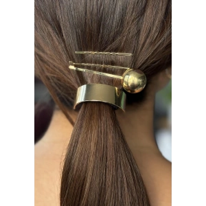 Altın Renk Lastik Ve Tel Toka Set