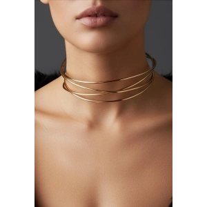 Altın Renk Metal Choker Kolye