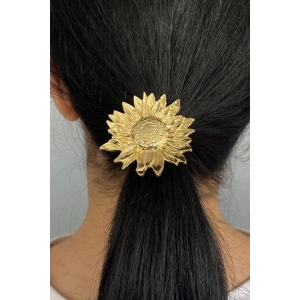 Altın Renk Metal Çiçek Figürlü Lastik Toka