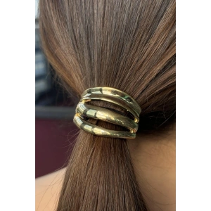 Altın Renk Metal Detaylı Lastik Toka