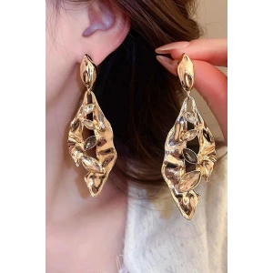 Altın Renk Metal Taşlı Küpe (Çift)