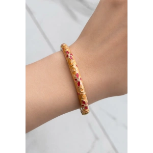 Altın Renk Mineli Kelepçe Bileklik