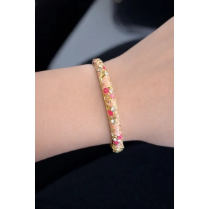 Altın Renk Mineli Kelepçe Bileklik