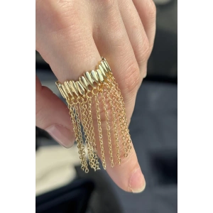 Altın Renk Sallantılı Ayarlanabilir Yüzük