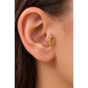 Altın Renk Sallantılı   Taşlı Cerrahi Çelik Tragus/Kıkırdak Küpe/Piercing (Tek)