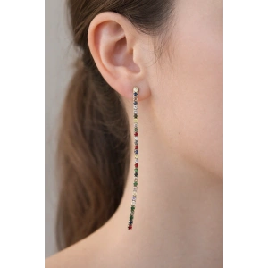 Altın Renk Su Yolu Taş Detaylı 14K Altın Kaplama Tx Küpe (Çift)