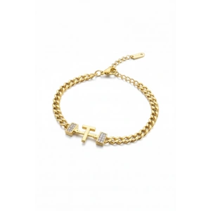 Altın Renk T Harf Çelik Bileklik