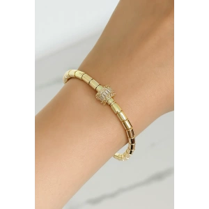 Altın Renk Taş Detaylı 14K Altın Kaplama Bileklik