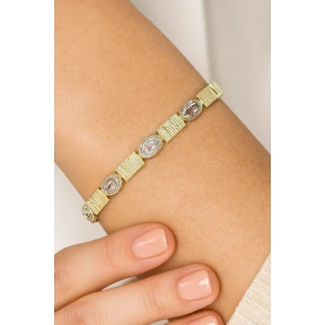 Altın Renk Taş Detaylı 14K Altın Kaplama Bileklik