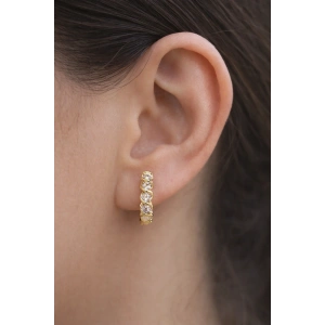 Altın Renk Taş Detaylı 14K Altın Kaplama Xuping  Küpe (Çift)