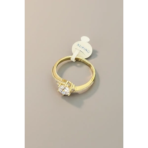 Altın Renk Taş Detaylı 8 Numara Xuping Yüzük