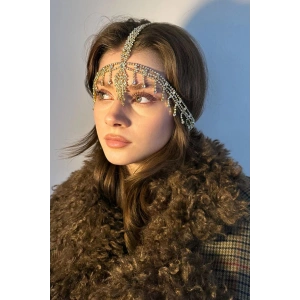 Altın Renk Taş Detaylı  Alınlık/Kına Aksesuarı