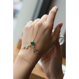 Altın Renk Taş Detaylı Altın Kaplama VİP Şahmeran