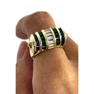 Altın Renk Taş Detaylı Ayarlanabilir Tasarım Yüzük