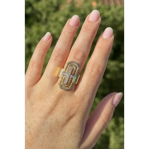 Altın Renk Taş Detaylı Ayarlanabilir YSX Yüzük