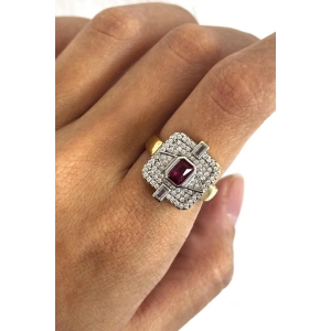 Altın Renk Taş Detaylı Ayarlanabilir YSX Yüzük