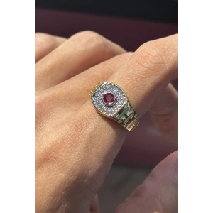 Altın Renk Taş Detaylı Ayarlanabilir YSX Yüzük