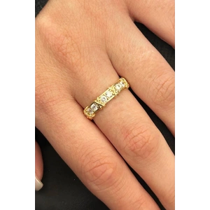 Altın Renk Taş Detaylı Ayarlanabilir Yüzük