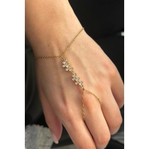 Altın Renk Taş Detaylı Çelik Şahmeran