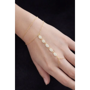 Altın Renk Taş Detaylı Çelik Şahmeran