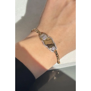 Altın Renk Taş Detaylı Çelik VİP Xuping Bileklik