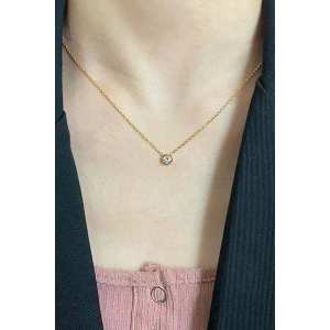 Altın Renk Taş Detaylı Çelik VİP Xuping Kolye