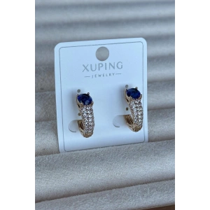 Altın Renk Taş Detaylı Çelik Xuping Halka Küpe (Çift)