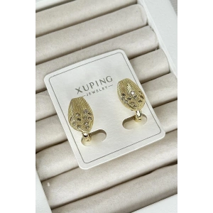 Altın Renk Taş Detaylı Çelik Xuping Küpe (Çift)