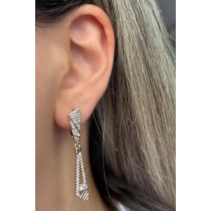 Altın Renk Taş Detaylı Çelik Xuping Küpe (Çift)