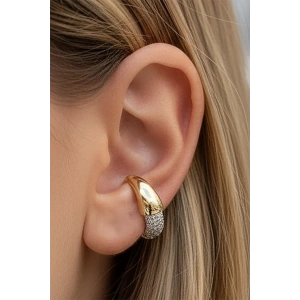 Altın Renk Taş Detaylı Ear Cuff (Tek)