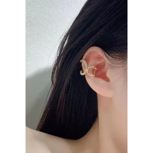 Altın Renk Taş Detaylı Ear Cuff (Tek)