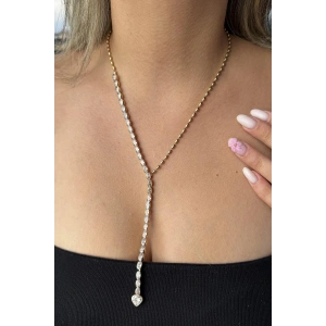 Altın Renk Taş Detaylı Kolye