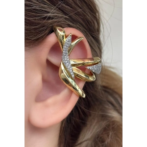 Altın Renk Taş Detaylı Kulak Aksesuarı