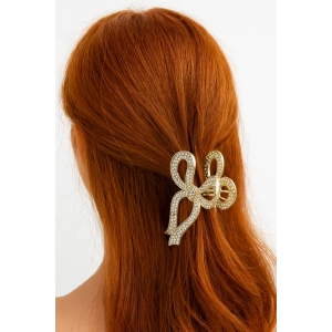 Altın Renk Taş Detaylı Kurdele Metal Mandal Toka