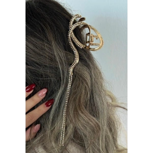 Altın Renk Taş Detaylı Metal Mandal Toka