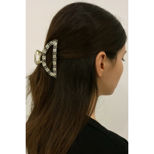 Altın Renk Taş Detaylı Metal Mandal Toka