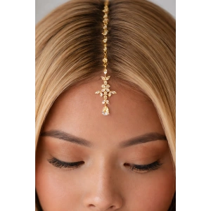 Altın Renk Taş Detaylı Saç Aksesuarı