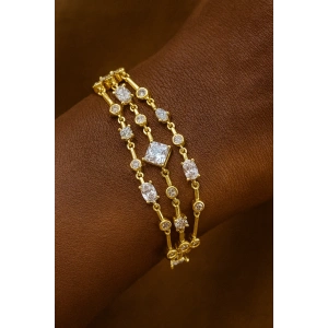 Altın Renk Taş Detaylı Tasarım Bileklik