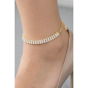 Altın Renk Taş Detaylı Tasarım Halhal