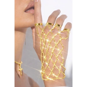 Altın Renk Taş Detaylı Tasarım Şahmeran