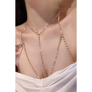 Altın Renk Taş Detaylı Tasarım Vücut Aksesuar