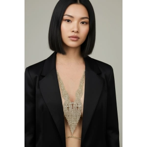 Altın Renk Taş Detaylı Vücut Aksesuarı