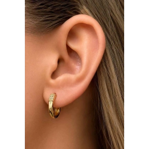 Altın Renk Taş Detaylı  Xuping Halka Küpe (Çift)