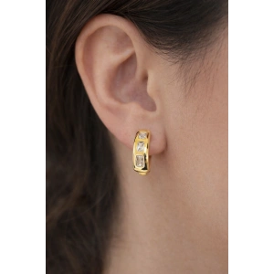 Altın Renk Taş Detaylı Xuping Küpe (Çift)