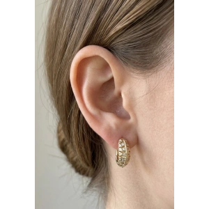 Altın Renk Taş Detaylı Xuping Küpe (Çift)