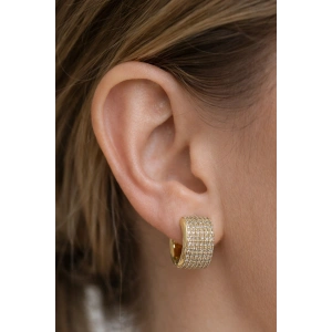 Altın Renk Taş Detaylı Xuping Küpe (Çift)