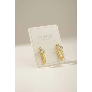 Altın Renk Taş Detaylı Xuping Küpe (Çift)