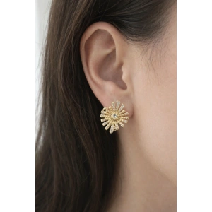 Altın Renk Taş Detaylı Xuping Küpe (Çift)